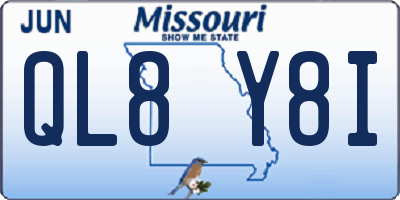 MO license plate QL8Y8I