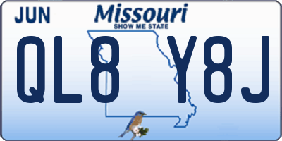 MO license plate QL8Y8J