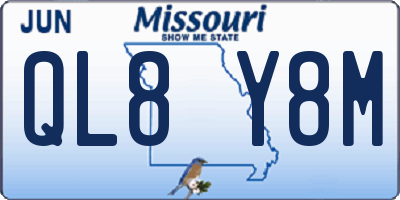 MO license plate QL8Y8M