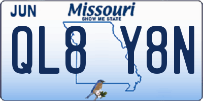 MO license plate QL8Y8N