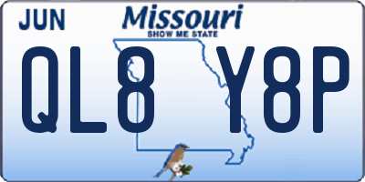 MO license plate QL8Y8P