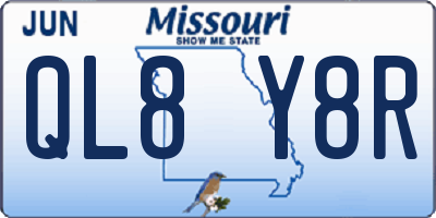 MO license plate QL8Y8R