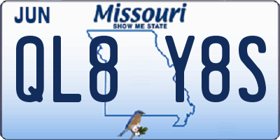 MO license plate QL8Y8S