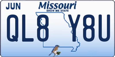 MO license plate QL8Y8U
