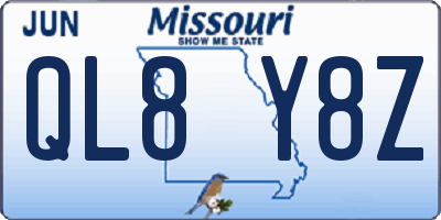 MO license plate QL8Y8Z