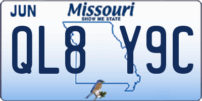 MO license plate QL8Y9C