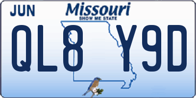 MO license plate QL8Y9D