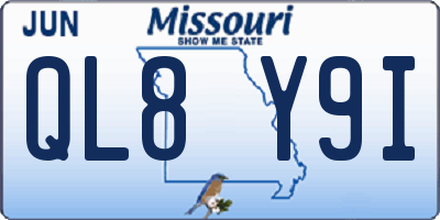MO license plate QL8Y9I