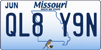 MO license plate QL8Y9N