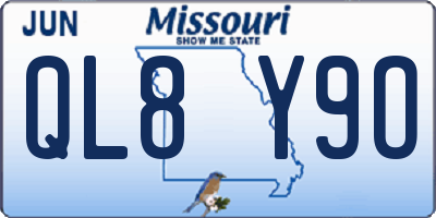 MO license plate QL8Y9O