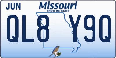 MO license plate QL8Y9Q