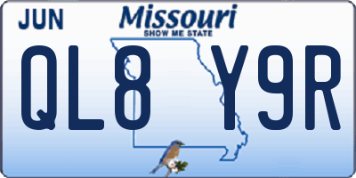 MO license plate QL8Y9R