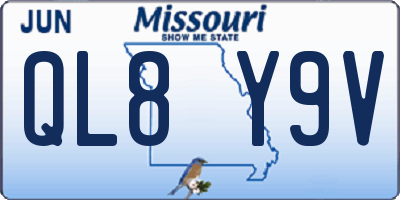 MO license plate QL8Y9V