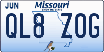 MO license plate QL8Z0G