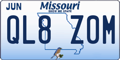 MO license plate QL8Z0M
