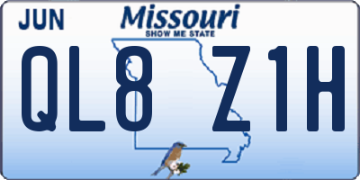 MO license plate QL8Z1H