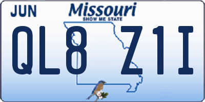 MO license plate QL8Z1I