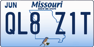 MO license plate QL8Z1T