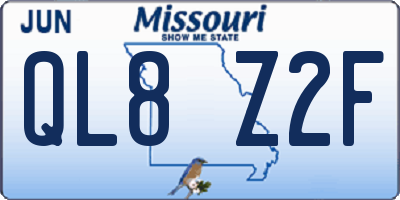 MO license plate QL8Z2F