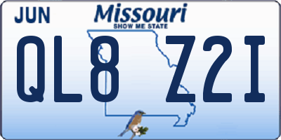 MO license plate QL8Z2I