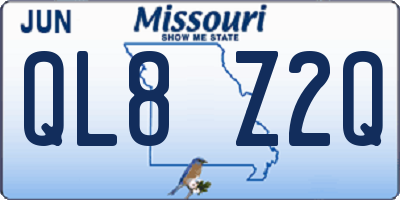 MO license plate QL8Z2Q