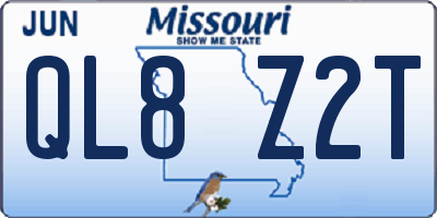 MO license plate QL8Z2T