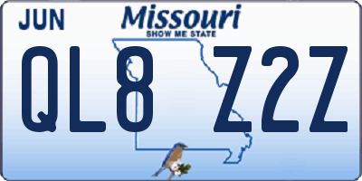 MO license plate QL8Z2Z