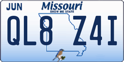 MO license plate QL8Z4I