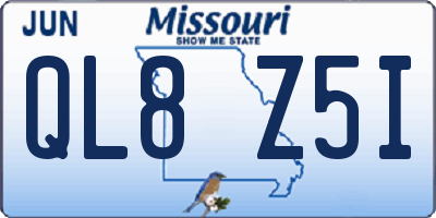 MO license plate QL8Z5I