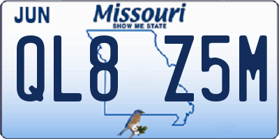 MO license plate QL8Z5M