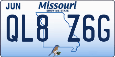MO license plate QL8Z6G