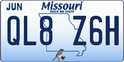 MO license plate QL8Z6H