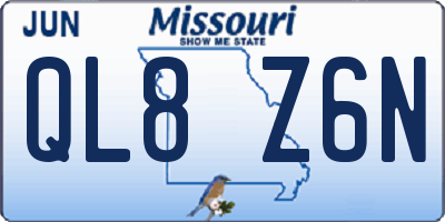 MO license plate QL8Z6N