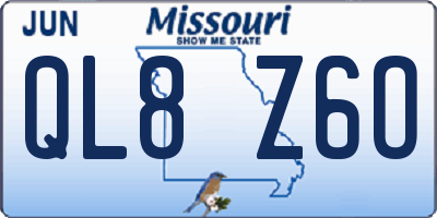 MO license plate QL8Z6O
