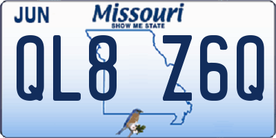 MO license plate QL8Z6Q