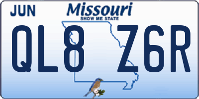 MO license plate QL8Z6R
