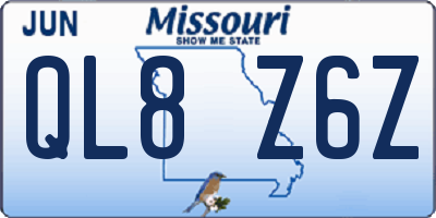 MO license plate QL8Z6Z