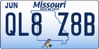 MO license plate QL8Z8B