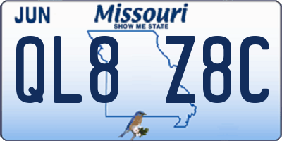 MO license plate QL8Z8C