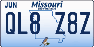 MO license plate QL8Z8Z