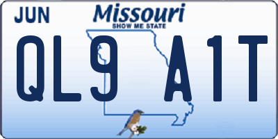 MO license plate QL9A1T