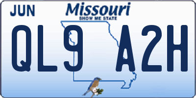 MO license plate QL9A2H