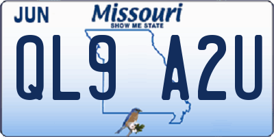 MO license plate QL9A2U