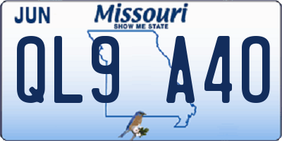 MO license plate QL9A4O