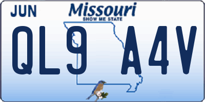MO license plate QL9A4V