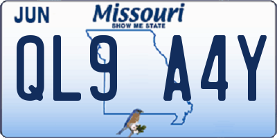 MO license plate QL9A4Y