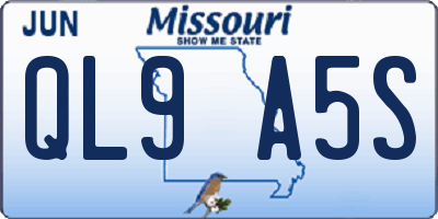 MO license plate QL9A5S