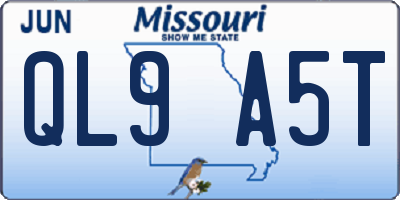 MO license plate QL9A5T