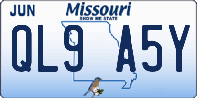 MO license plate QL9A5Y