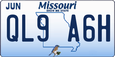 MO license plate QL9A6H